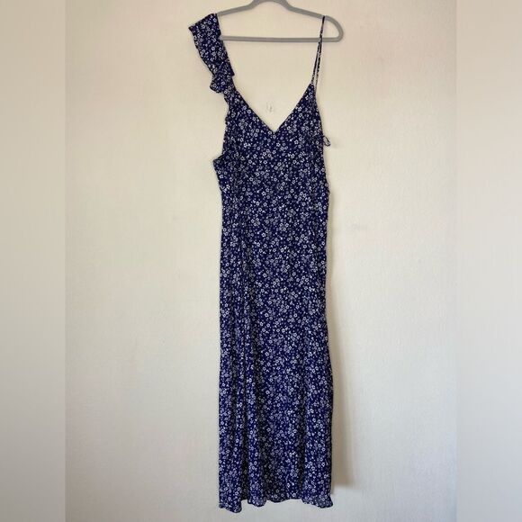 Reformation Trista Maxi Blue White Dress Open Back Floral Size XL - Picture 5 of 8